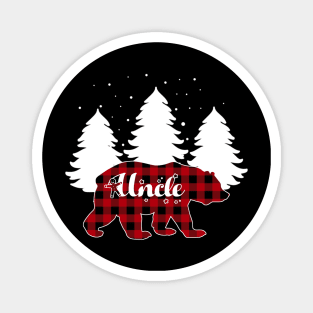 Uncle Bear Buffalo Red Plaid Matching Family Christmas Magnet